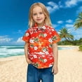 thumbnail image 7 of Stamzod Girls Summer Outfits Fashion Tropical Printing Girls Hawaiian Shirt with Pocket Casual Loose Short Sleeve Vacation Beach Button Down Shirt Orange 10 Years, 7 of 7