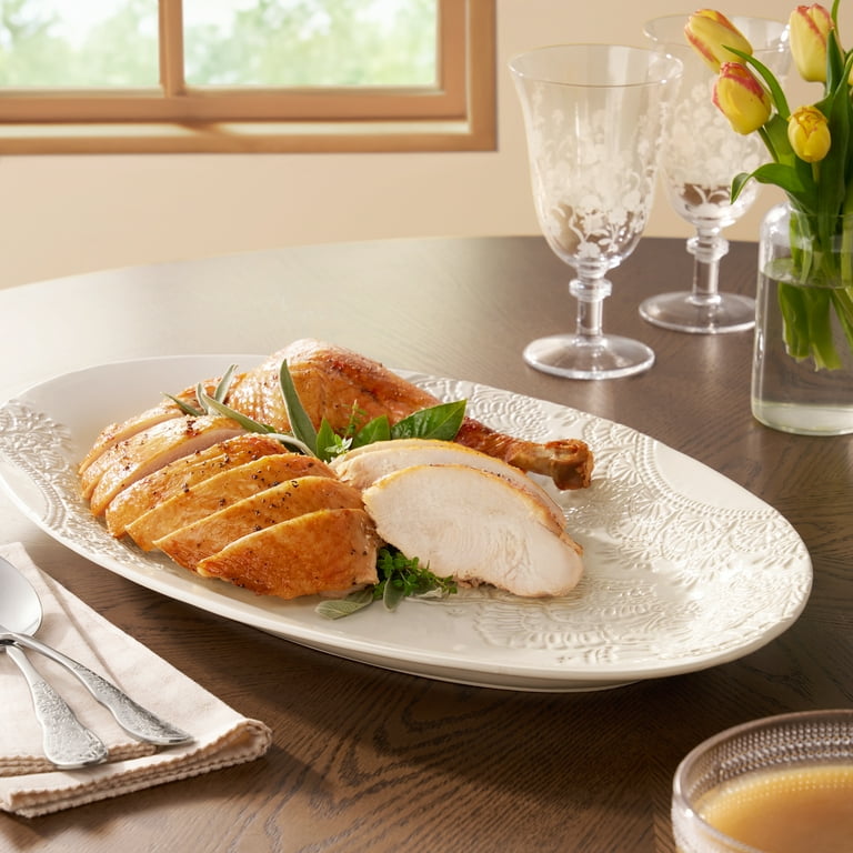 The Pioneer Woman Vintage Lace 20-inch Stoneware Oval Serving Tray