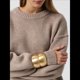 thumbnail image 4 of Suéter de Mujer, Cuello Redondo, Larga, Holgado, Tejido Suave, Dobladillo Acanalado, para Otoño e Invierno. Caqui Talla Única, 4 of 10