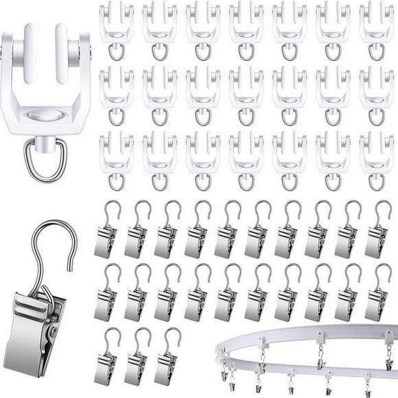 60Pcs 11mm White Curtain Track Rollers Flexible Curtain Track Pulley Ceiling