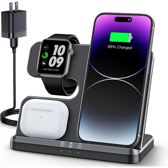 Estación de carga JARGOU 3 en 1 para Apple iPhone y Watch