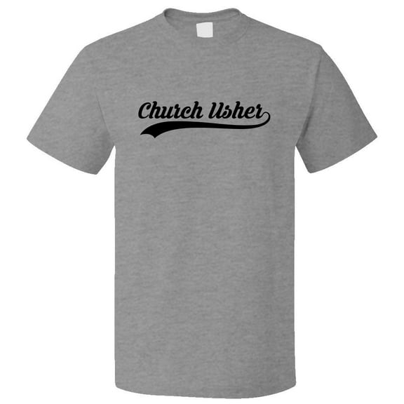 Funny Church Usher Retro Old School T shirt Tee Gift