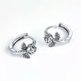 thumbnail image 4 of HOOUN Surgical Steel Silver Rose Huggie Hoop Earrings Punk Rock Jewelry For Men Women, 4 of 5