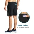 thumbnail image 5 of BALEAF Men's 7'' Athletic Shorts with Mesh Liner and Zip Pocket Black Size S, 5 of 7