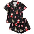 thumbnail image 4 of TGPMGRZ Women's Christmas Pajamas Set Long-Sleeve Loose Fit Button Front, 4 of 5