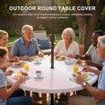 thumbnail image 3 of Round Outdoor Tablecloth with Umbrella Hole and Zipper, Pink Ombre Tablecloth with Elastic Waterproof, Aesthetics Modern Abstract Art Gradient Patio Table Covers for 36" - 44" Picnic Pool Tables, 3 of 9