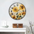 thumbnail image 2 of Yayeee Wall Clock Battery Operated 9.5" Silent Quartz Non-Ticking for Living Room Decor, Beige Sunflowers, 2 of 8