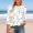 White, variant on Viluyesy 3/4 Sleeves T-Shirt Women Round Neck Shirt Tops Relaxed Loose Blouse White Size 2XL