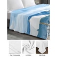 thumbnail image 6 of Nautical Sea Wave Blue King Size Flat Sheet, Wrinkleproof & Fadeproof Cooling Flat Bed Sheet Only, Ocean Coastal Beach Plant Breathable Soft Bedding Top Sheets 105 x 98 Inches, 6 of 8