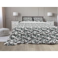 thumbnail image 1 of Geese Comforter & Sham Bedding Set, Happy White Geese Free Run Grungy Backdrop Cartoon Style, 3 pcs Duvet Set Microfiber Filling Quilt, 5 Sizes, Grey Grey Teal, by Ambesonne, 1 of 4