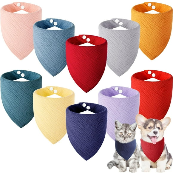 Bunnycool, 10 pañuelos de muselina y algodón para perros pequeños, para cachorros pequeños
