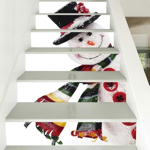 SZTXJ 3D Stair Stickers-39.3inch x 7.08inch-4-Self Adhesive PVC Stair Risers Removable Staircase Stickers Festival Stickers Wallpaper Home Party Decor