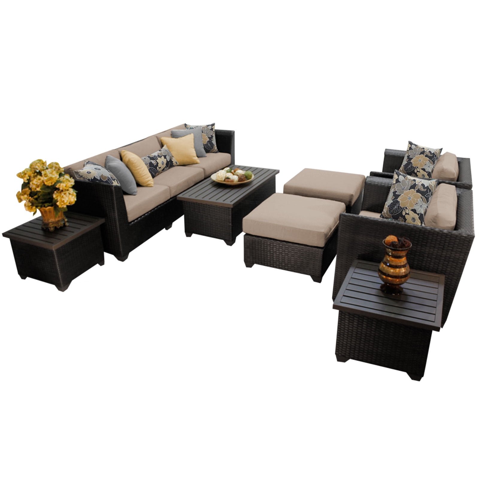 Bermuda 10 Piece Outdoor Wicker Patio Furniture Set 10c