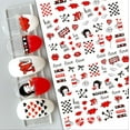 thumbnail image 1 of Valentine's Day Nail Stickers Red Hot Kisses Bow Love Full Sheet Nail Art Stickers Decals, Great for Valentines Day, Coffee Hearts Lips, kiss me, valentines nail stickers, 1 of 1