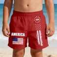thumbnail image 2 of Boys Beach Shorts Independence Day Holiday Red White Blue Print Kids Swim Trunks Casual Summer Wear Clothes, 2 of 5