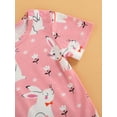 thumbnail image 6 of Seyurigaoka Baby Boy Girls Easter Jumpsuit Round Neck Bunny Print Toddler Short Sleeve Casual Romper Pants, 6 of 7