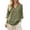 Army Green, variant on Womens Blouse Henley V Neck 3/4 Sleeve Loose Fit Tops With Button Detail Summer Shirts