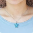 thumbnail image 2 of HOOUN New Opal Cute Turtle Necklace Pendant Silver Chain Jewelry Sweater Chain Gift, 2 of 7