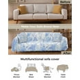 thumbnail image 3 of Blue Botanical Sofa Covers for 3 Cushion,Washable Couch Cover for Sectional Sofa Slipcoverwith Tassel,Retro Ink Floral Flower Modern Minimalist Loveseat Covers Futon Cover Throw Blanket 71''x118'', 3 of 8