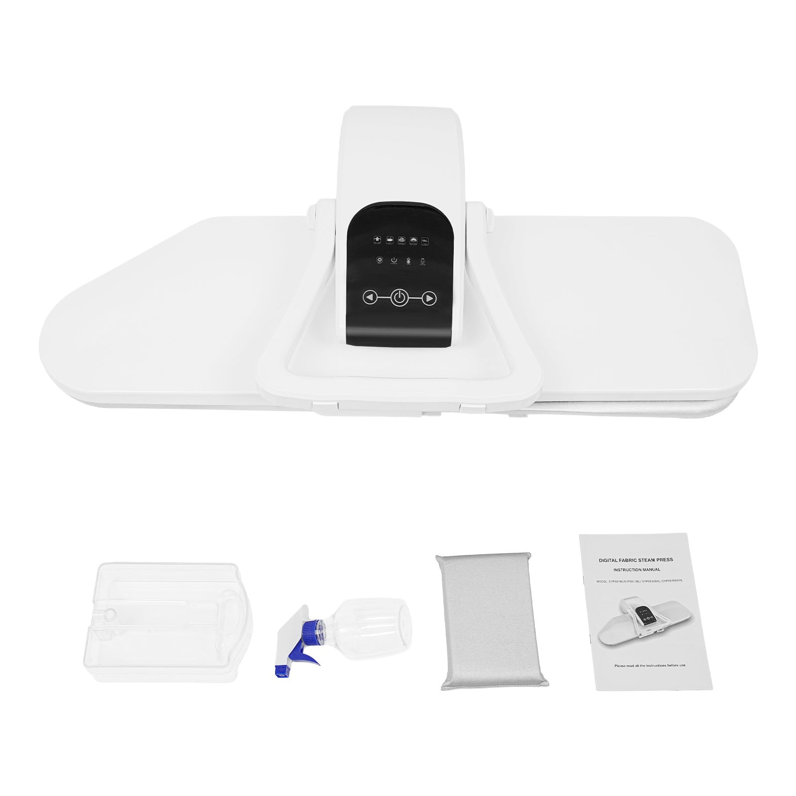 White 1600W 36in Fabric Press Machine Clothes Steam Press Touchscreen Modern