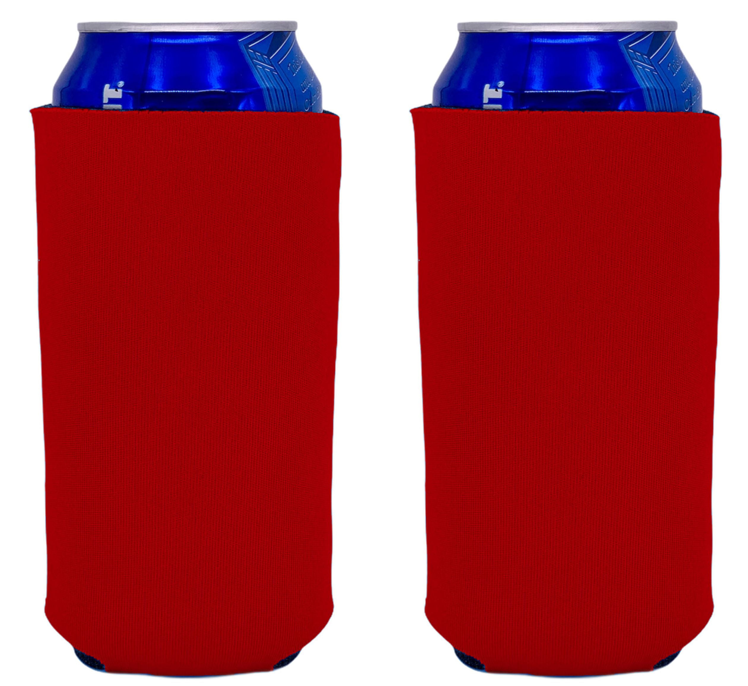 Blank Foam Collapsible 16 oz. Can Coolie (Red, 2 Pack)