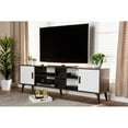 thumbnail image 2 of Allora Modern 2-Door Wood TV Stand for TVs up to 70" in White/Brown, 2 of 9