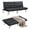 Black - PU, variant on ASINMAK Convertible Sofa Bed, Minimalist Solid Print Fabric Loveseat Futon Bed with Breathable Chenille, Metal Legs, and Adjustable Lounge - Black