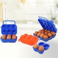 thumbnail image 3 of Contenedor portátil de plástico para 6 huevos de camping para exteriores, caja de almacenamiento con asa, 3 of 5