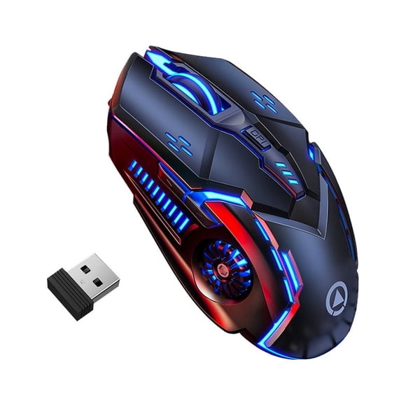 Guardoinrt Wireless Gaming Mouse Portable Professional 4 Gears Adjustable 2.4GHz UPE Foot Sticker 1200/1600/2400/3200DPI Mice Black 1Set