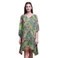 thumbnail image 1 of Bimba Sortie de Plage Tropical Kaftan Bikini par-Dessus Robe Midi pour Femmes Courte Caftan-TG-3X Magenta Foncé, 1 of 5