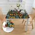 thumbnail image 2 of Acheng Art & Language Square Tablecloth Outdoor Fitted 100% Polyester Fiber 46*46, 2 of 8