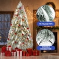 thumbnail image 5 of ModFusion 9ft Pre-Lit Flocked Natural Drooping Pampas Christmas Tree with 54 Feathers, Holiday Decoration Christmas Tree with 959 PE Branch Tips and 900 Lights, Green, 5 of 9