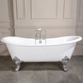 thumbnail image 4 of Aqua Eden VCT7DS6731NL1 67-Inch Cast Iron Oval Double Slipper Clawfoot Tub (7-Inch Faucet Drillings) in White/Polished Chrome, 4 of 8
