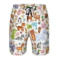 thumbnail image 4 of Kll Animal Cartoon Style Men'S Casual Summer Beach Shorts Hawaiian Shorts With Pockets-X-Large, 4 of 9