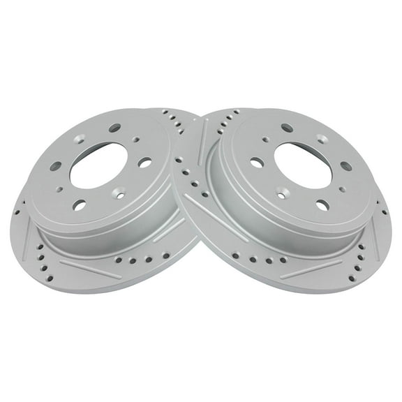 TRQ Rear Performance Brake Rotor Drilled Slotted Pair Set for 1989 Accord / 1992-2000 Civic / 1993-1997 Civic Del Sol / 1990-1991 CRX / 1990-2001 Integra / 1988-1991 Prelude