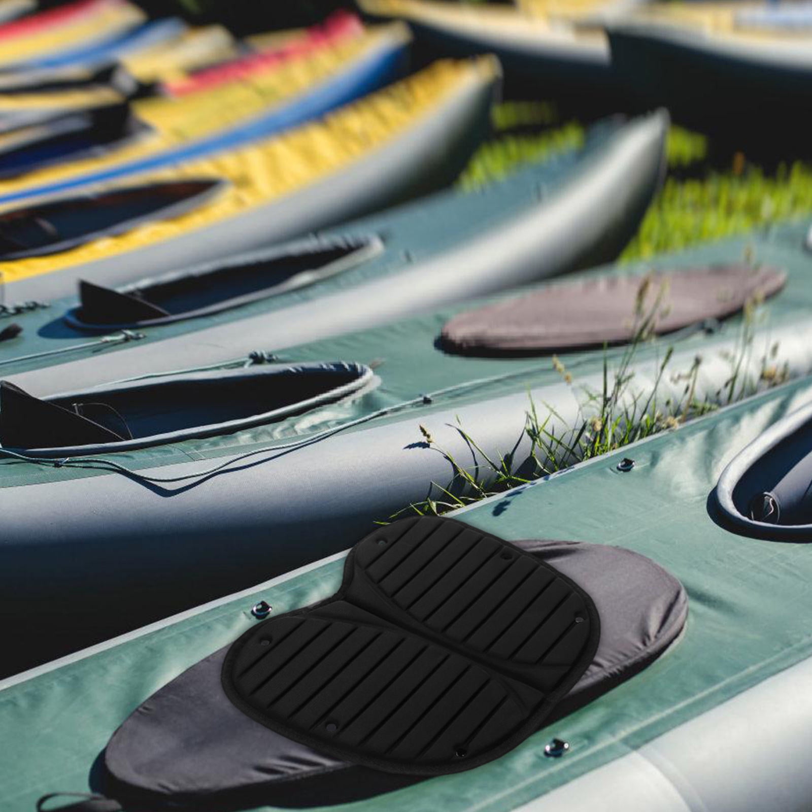 Luxshiny Waterproof Black Kayak Seat Pad with Detachable Durable Eva Cushion for Fishing Boats