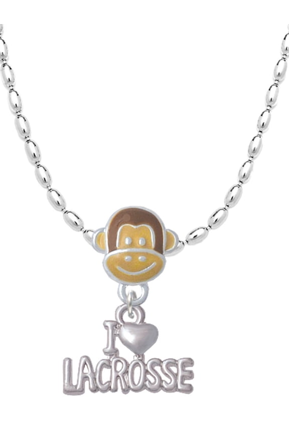 I 'Heart' Lacrosse Mia Monkey Charm Necklace