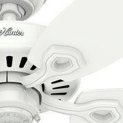 Hunter - Builder Indoor Ceiling Fan, 52-inch, Snow White, Traditional-style, 3-speed WhisperWind Motor, 53240, for living rooms, bedrooms, home offices, kitchens