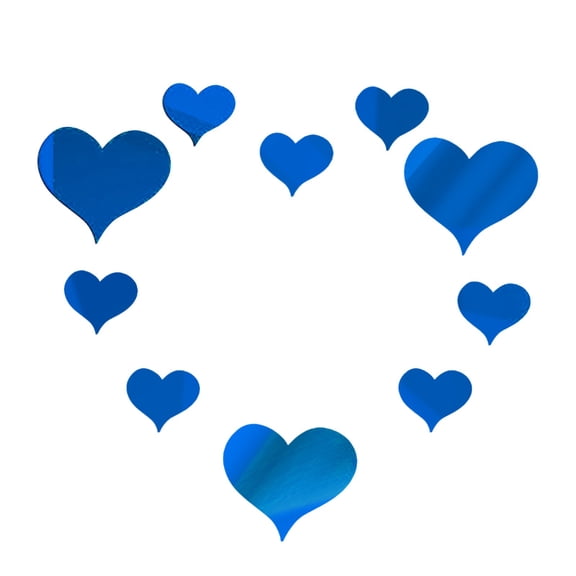 3D Heart Wall Art Decorative Stickers for Kids Room Home Interior Design Removable Murals 10 Set