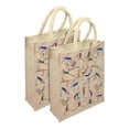 thumbnail image 1 of Lot de 2 Sacs en Jute Réutilisables Écologiques, Sac en Jute Imprimé Yoga, Sac de Courses, Sac Multi-Usage, Sac à Lunch en Jute, Poignée Robuste avec Fermeture Éclair (30 * 12.5 * 34cm), 1 of 1