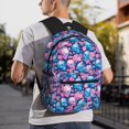 thumbnail image 6 of Rocae Blue Flower Skull for Lightweight Casual Backpack Travel Hiking Backpack Carry On Laptop Backpack, 6 of 6