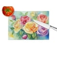 thumbnail image 4 of Roses in Watercolor Glass Cutting Board Large 12 in x 15 in, 4 of 5