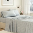thumbnail image 5 of Great Bay Home Lodge Flannel Sheet Set - 100% Turkish Cotton - Double Brushed - Full, Snowflake - Mosaic Blue, 5 of 6