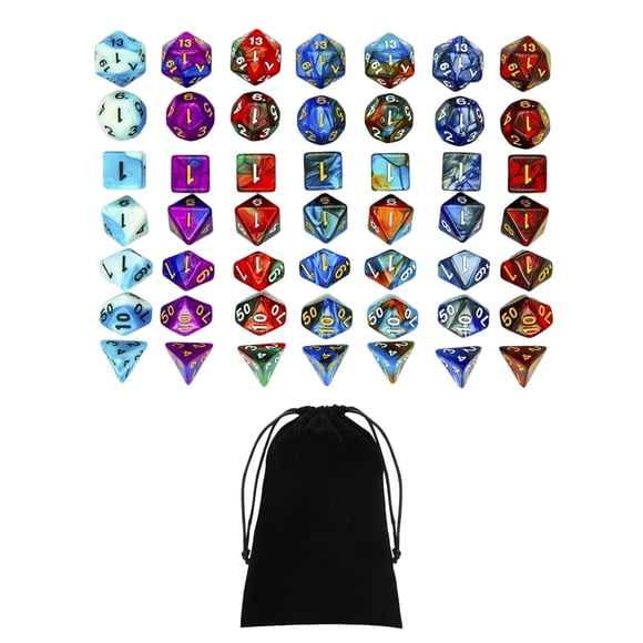 segolike Acrylique Polyédrique dés Ensemble D4 D20 Bar Jouets avec Pochette pour RPG Jeu de Rôle