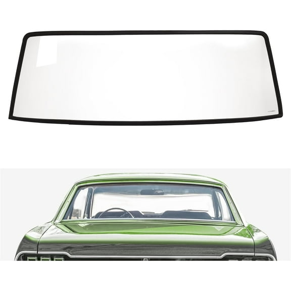 Kojem Rear Back Window Glass for 1964-1968 Ford Mustang Notchback, Back Tempered Glass Clear
