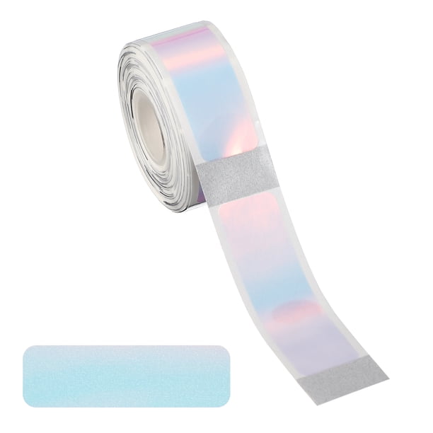Etiquetas térmicas holográficas, 1.6x0.5" etiquetas térmicas holográficas autoadhesivas 160 cinta/rollo para etiquetas de nombre, azul-púrpura translúcido