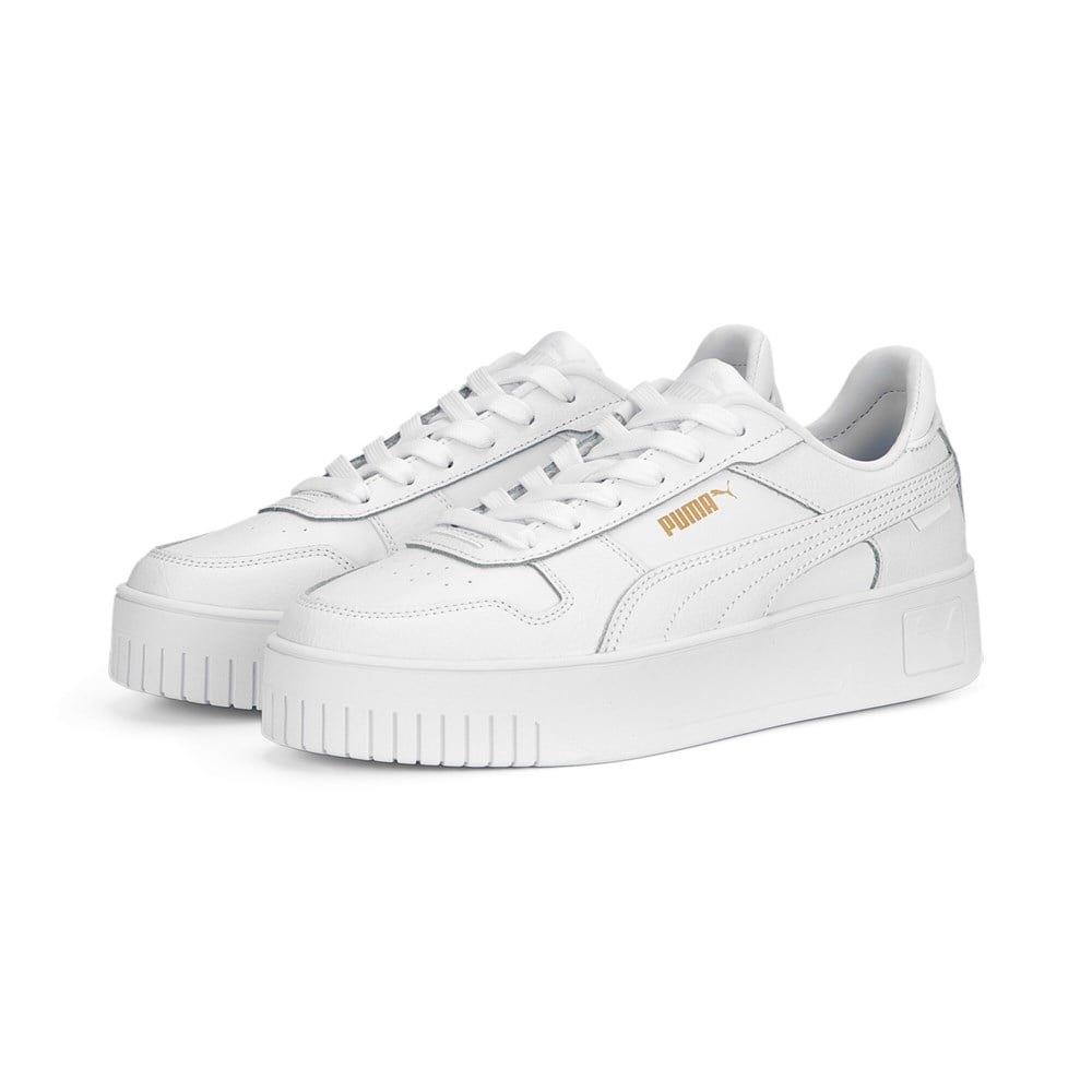 PUMA Women's Carina Street Shoes, White and Black, Size 8, 100