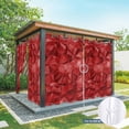 thumbnail image 6 of Outdoor Curtains for Patio Waterproof, Red Geometric Outdoor Privacy Panels Grommet, Vintage Minimalism Abstract Aesthetic Blackout Outside Curtains for Porch/Cabana/Pergola/Gazebo 54"x108", 1 Panel, 6 of 8