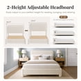 thumbnail image 4 of CONCETTA Queen Bed Frame with Boucle Upholstery, Modern Platform Bed with Headboard, Soft Rounded Corners, No Box Spring Needed, Easy Assembly, White, 4 of 10