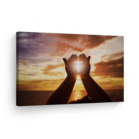 Smile Art Design Printed Abstract Religious Framed Canvas Art Print,8" x 12"